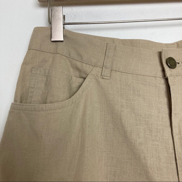 Vintage high waisted linen blend mom shorts khaki - Picture 6 of 9